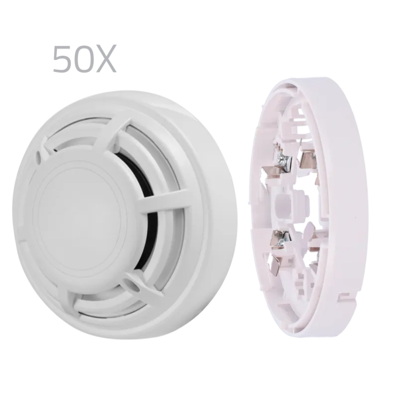 Kit 50 detectores térmicos y bases DMTech - Detector convencional termovelocimétrico - Certificado EN54 part 5 - Dobl... - Alarm