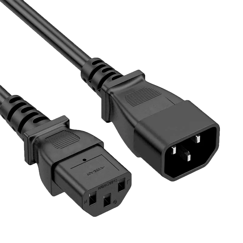 Cable de alimentacion - Para CPU - Conector C13 a C14 - 250VAC / 10A - 200cm de largo - AlarmSystems.Shop