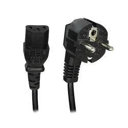 Cable a enchufe - Conector QT3 - Compatible con enchufes Tipo F - 250VAC / 16A MAX - 140cm de largo - AlarmSystems.Shop