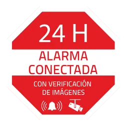 Pegatina de plástico - Serigrafía Alarma conectada - Vinilo impreso laminado - 65 (Al) x 65 (An) mm - Uso interior/ex... - Alarm