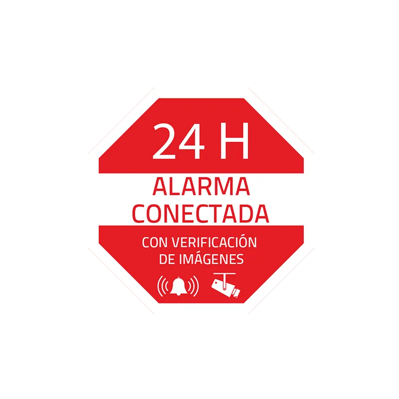Pegatina de plástico - Serigrafía Alarma conectada - Vinilo impreso laminado - 65 (Al) x 65 (An) mm - Uso interior/ex... - Alarm
