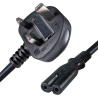 Cable a enchufe - Conector QT2 - Compatible con enchufes UK 3 PINES - Fusible de protección - 250VAC / 13A MAX - 140c...