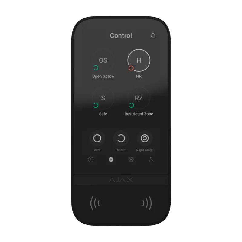 Teclado con pantalla IPS táctil y lector RFID - Armado/desarmado total o por grupos - Control de los escenarios de au... - Alarm