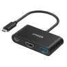 Anker - Hub USB-C 3 en 1 - Admite la carga PD100W - Transferencia de datos de 5Gbps - Admite resolución 4K@30Hz - 1x... - Alarm