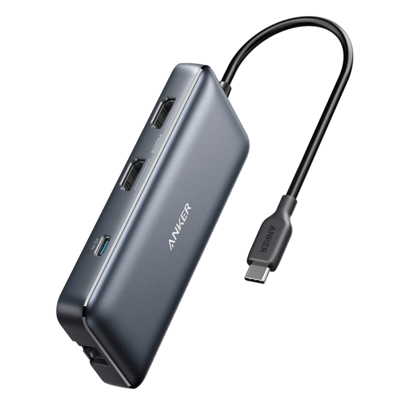 Anker - Hub USB-C 8 en 1 - Admite la carga PD100W - Transferencia de datos de 5Gbps - Admite resolución 4K@60Hz - 2x...