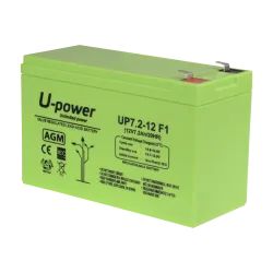 Upower - Batería recargable - Tecnología plomo ácido AGM - Voltaje 12 V - Capacidad 7.2 Ah - 101 x 151 x 65 mm / 2180... - Alarm
