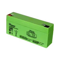 Upower - Batería recargable - Tecnología plomo ácido AGM - Voltaje 6 V - Capacidad 3.2 Ah - 66 x 134 x 34 / 670 g - P... - Alarm