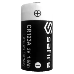 Safire - Pila CR123A - Voltaje 3.0 V - Litio - Capacidad nominal 1600 mAh - Compatible con productos del catálogo - AlarmSystems