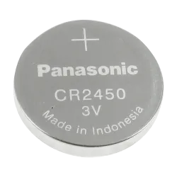 Panasonic - Pila CR2450 - Voltaje 3.0 V - Litio - Capacidad nominal 620 mAh - Compatible con productos del catálogo - AlarmSyste