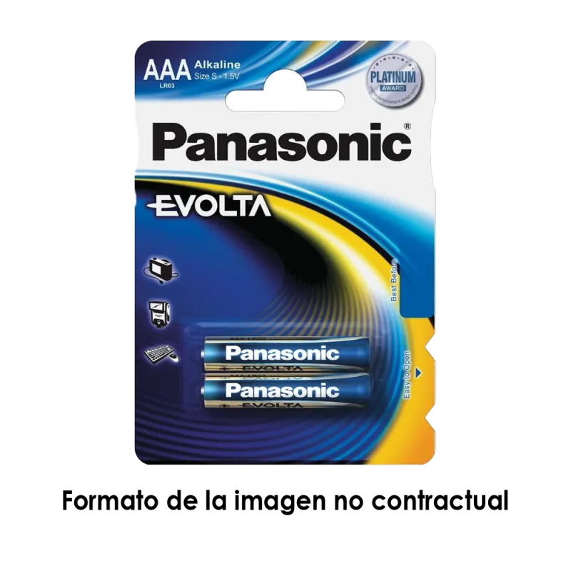 Panasonic - Pila AAA/LR03 - Pack de 2 - 1.5 V - Alcalina - Alta calidad - AlarmSystems.Shop
