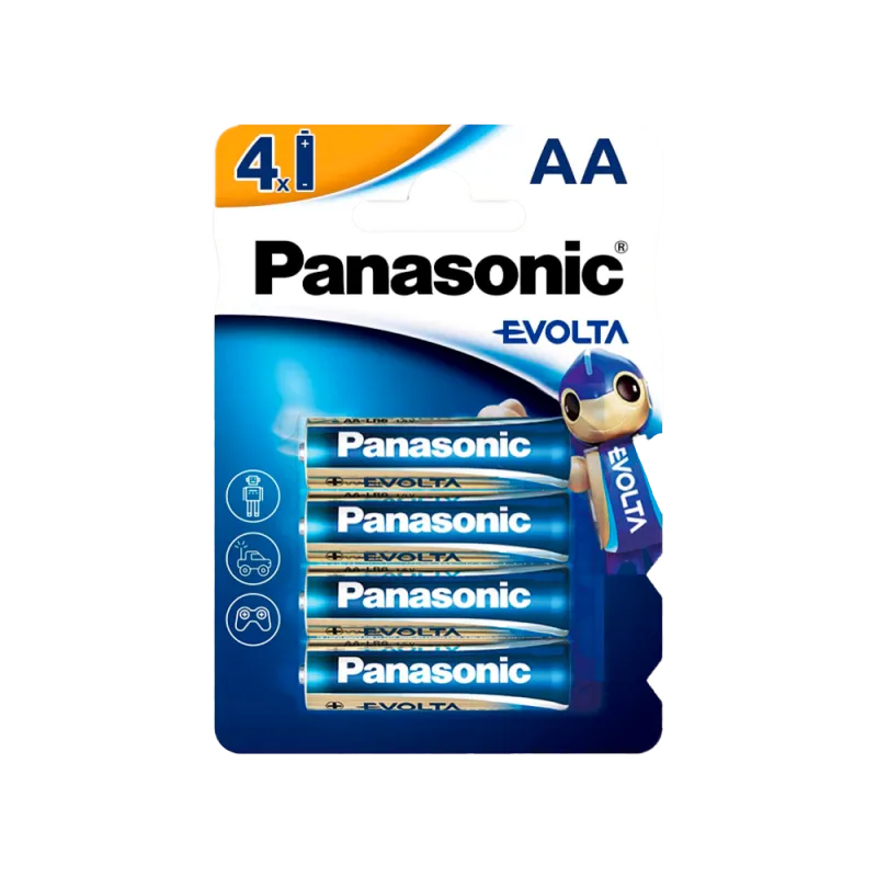Panasonic - Pila AA/LR06 - Pack de 4 - 1.5 V - Alcalina - Alta calidad - AlarmSystems.Shop