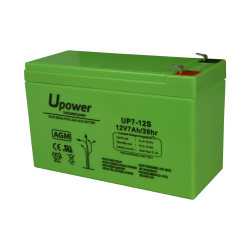 Upower - Batería recargable - Tecnología plomo ácido AGM - Voltaje 12 V - Capacidad 7.0 Ah - 93.5 x 151 x 65 mm / 218...