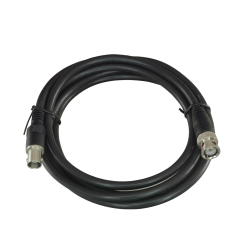 Cable coaxial preparado - BNC macho a BNC hembra - Coaxial RG59 - Longitud 2 m - Color negro - Construcción robusta