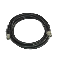 Cable coaxial preparado - BNC macho a BNC hembra - Coaxial RG59 - Longitud 2 m - Color negro - Construcción robusta - AlarmSyste