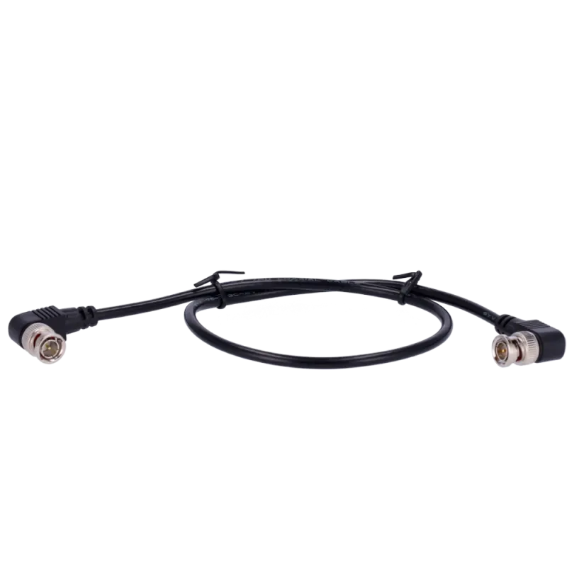 Cable coaxial RG59 - Doble Conector macho BNC en codo - 60 cm de longitud - Vídeo - Bajas pérdidas - AlarmSystems.Shop