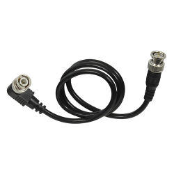 Cable coaxial RG59 - Conector BNC macho en codo - Conector BNC macho recto - 60 cm de longitud - Vídeo - Bajas pérdidas