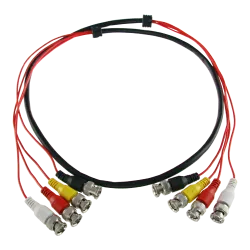 Cable preparado múltiple - BNC macho a BNC macho - 4 enlaces coaxial - Longitud 1,5 m - Para conexión de Balun a DVR ... - Alarm