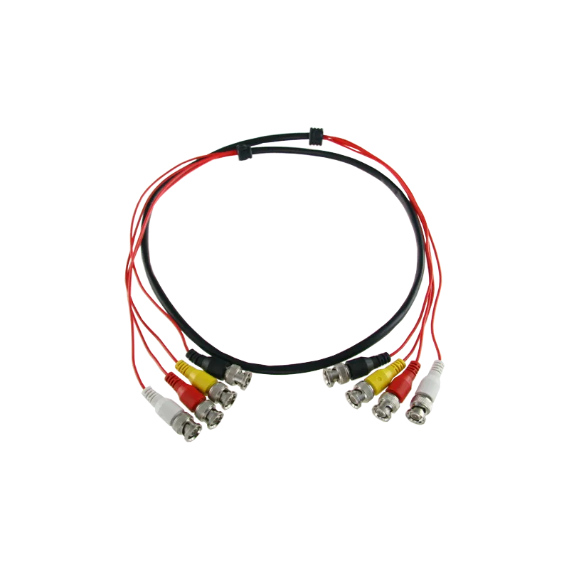 Cable preparado múltiple - BNC macho a BNC macho - 4 enlaces coaxial - Longitud 1,5 m - Para conexión de Balun a DVR ... - Alarm