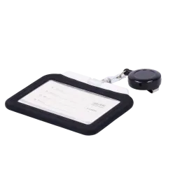 Porta-tarjetas - Cordón retráctil y disposición de clip - Disposición vertical - Láminas de plástico protectoras - Fa... - Alarm