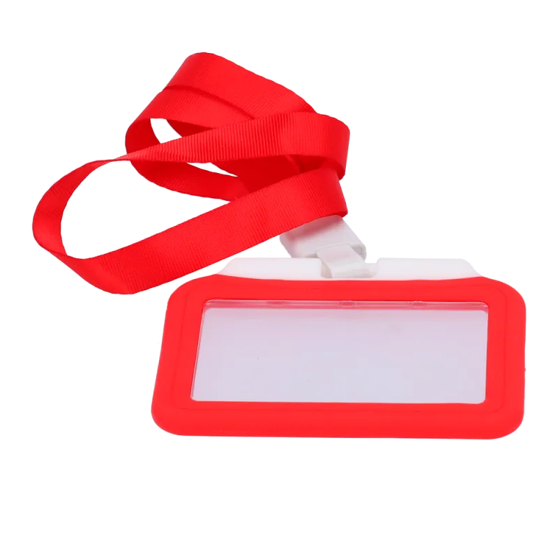 Porta-tarjetas - Disposición horizontal - Láminas de plástico protectoras - Fabricado en silicona - Color rojo - AlarmSystems.Sh