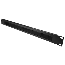 Panel de cepillo - Medida máxima 1U - Apto para rack - Robusto y resistente - Color negro - Fabricado en metal - AlarmSystems.Sh