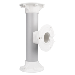 Soporte techo doble - Altura 25 cm - Apto para uso en interior y exterior - Color blanco - Fabricado en plástico