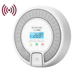 Detector de CO autónomo X-Sense - Permite conectar 24 detectores por RF 868MHz - Batería reemplazable - Indicador lum... - Alarm