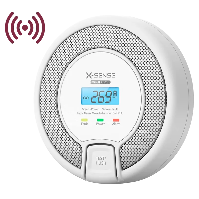 Detector de CO autónomo X-Sense - Permite conectar 24 detectores por RF 868MHz - Batería reemplazable - Indicador lum... - Alarm