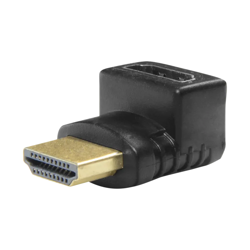 Adaptador HDMI - HDMI 1.3 - Acodado 90° - HDMI tipo A macho - HDMI tipo A hembra - Conectores anticorrosión - AlarmSystems.Shop