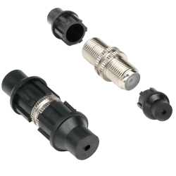 Conector coaxial doble F - Simple - Rápido - Reutilizable - Reciclable - Compatibilidad universal con coaxial