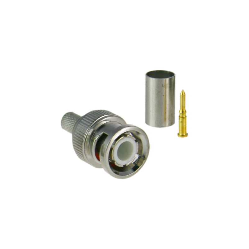 Conector para alta definición SAFIRE - BNC para crimpar - Compatible con RG59 HD - 25 mm (Fo) - 10 mm (An) - 5 g