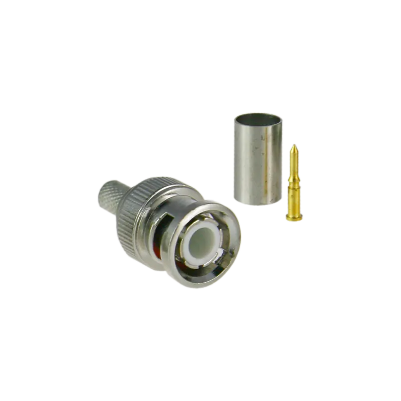 Conector SAFIRE - BNC para crimpar - Compatible con Microcoaxial - 25 mm (Fo) - 10 mm (An) - 5 g - AlarmSystems.Shop