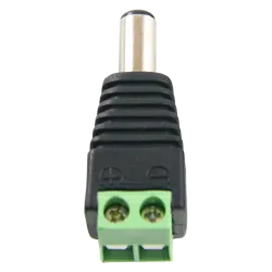 Safire - Conector DC macho - Salida +/ de 2 terminales - 38 mm (Fo) - 13 mm (An) - 5 g - AlarmSystems.Shop