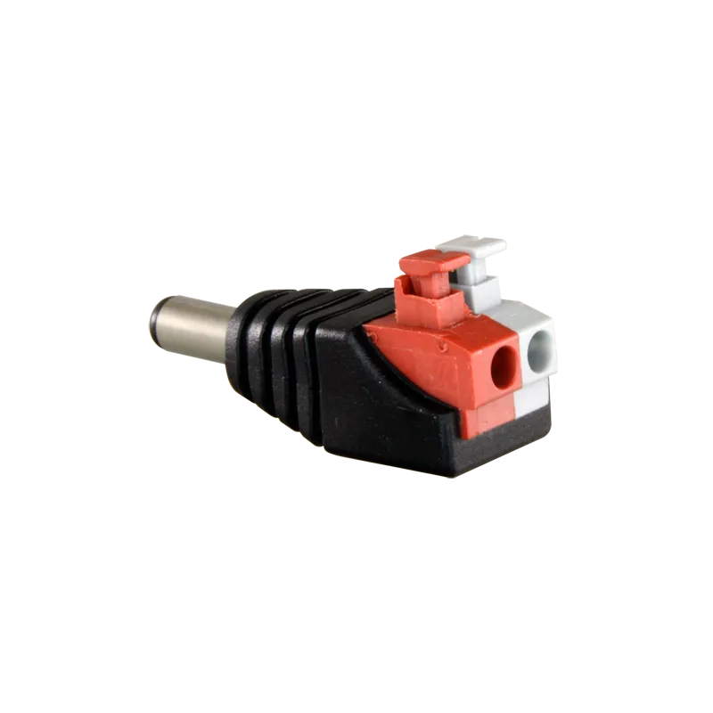 Safire - Conector DC macho de fácil conexionado - Salida +/ de 2 terminales - 38 mm (Fo) - 13 mm (An) - 5 g - AlarmSystems.Shop