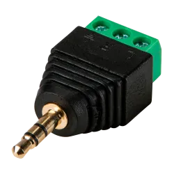 Conector SAFIRE - Jack 3.5 mm Estéreo - Salida +/ de 2 terminales - 42 mm (Fo) - 18 mm (An) - 4 g - AlarmSystems.Shop