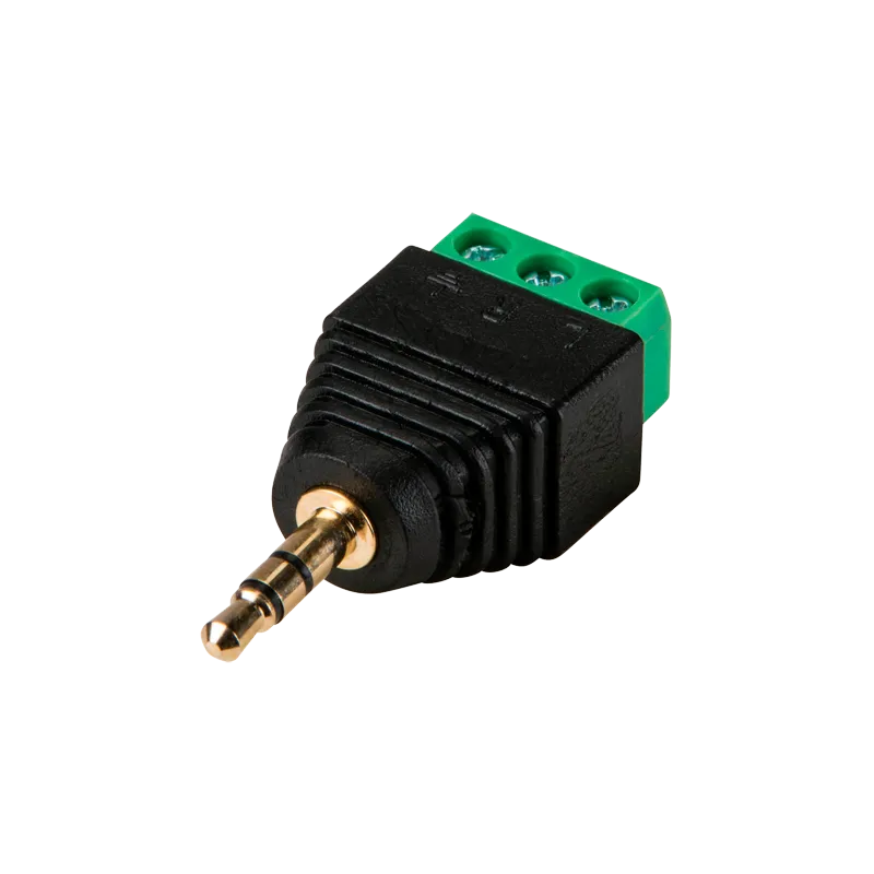 Conector SAFIRE - Jack 3.5 mm Estéreo - Salida +/ de 2 terminales - 42 mm (Fo) - 18 mm (An) - 4 g - AlarmSystems.Shop