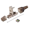 Conector RJ45 - Compatible con cable FTP Cat 6 - Carcasa de metal - Fácil instalación sin necesidad de herramientas - AlarmSyste