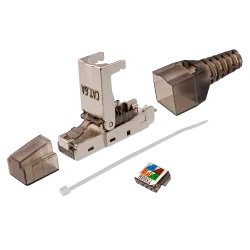 Conector RJ45 - Compatible con cable FTP Cat 6A - Carcasa de metal - Compatible con cables AWG32 - Fácil instalación ... - Alarm