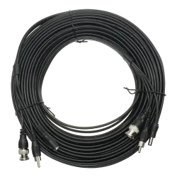Cable combinado RG59 + Audio + DC - Mini RG59 con conector BNC - Cable de Audio mediante RCA - Cable de alimentación ... - Alarm