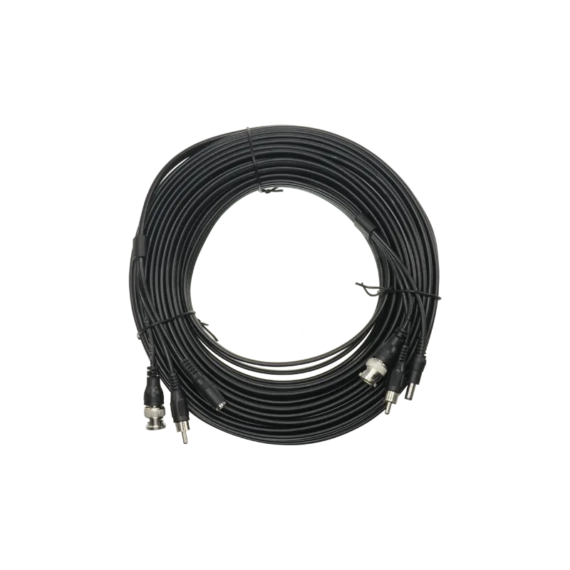 Cable combinado RG59 + Audio + DC - Mini RG59 con conector BNC - Cable de Audio mediante RCA - Cable de alimentación ... - Alarm