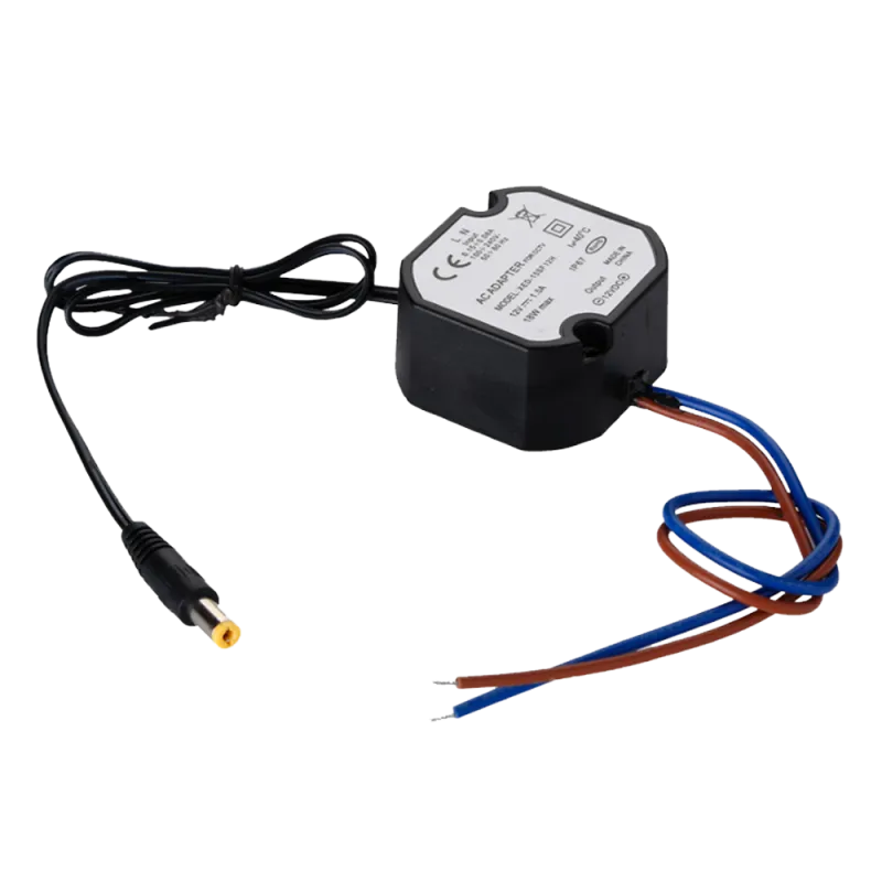 Adaptador de Corriente - 12 V / 1A /12 W - Impermeable IP67 - 50 (Al) x 48 (An) x 25 (Fo) mm - Estabilizado - AlarmSystems.Sh
