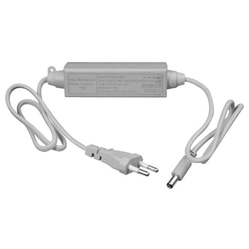 Fuente de alimentación - Salida DC 12 V 2 A - 1 salida - Jack estandar - Impermeable IP66 - AlarmSystems.Shop