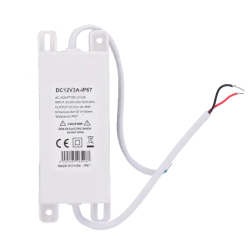 Fuente de alimentación - Salida DC 12 V, 3 A - Salida AC 230V 50Hz - Impermeable IP67 - Protección: Sobrecarga/Sobrev... - Alarm