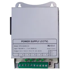 Fuente de alimentación conmutada - Salida DC 12 V 5 A / 60 W - 8 salidas - Voltaje entrada 100 V ~ 240 V - 33 (Al) x ... - Alarm