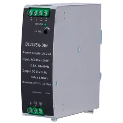 Fuente de alimentación conmutada - Salida DC 24 V 5 A / 120 W - 2 salidas - Voltaje entrada 100 V ~ 240 V - 123.5 (Al... - Alarm