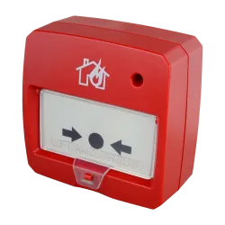 Pulsador convencional rearmable - Certificado EN54 - Indicador LED - Instalación en superficie - Rearmado con la mano... - Alarm
