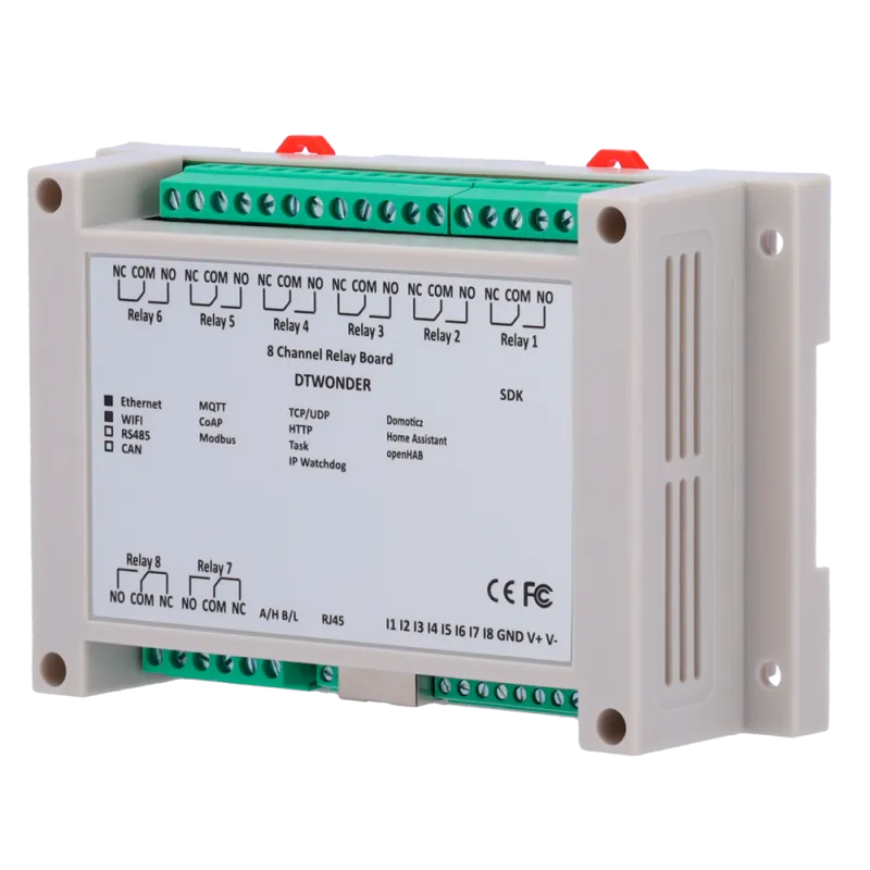 Módulo de adquisición y control de datos - 8 entradas digitales / 8 salidas de relé (NA/NC) - Protocolos: Modbus/TCP,... - Alarm