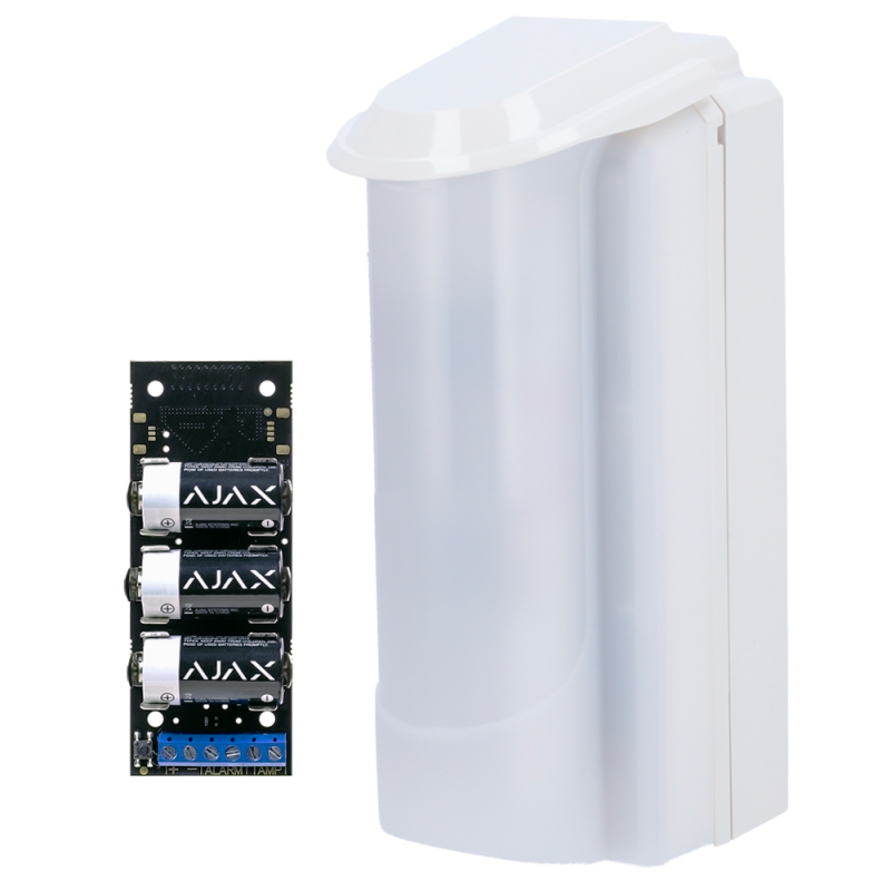 Detector exterior Duevi bajo consumo - Compatible con Ajax Transmitter (incluido) - Doble PIR y microondas (24 GHz) -...