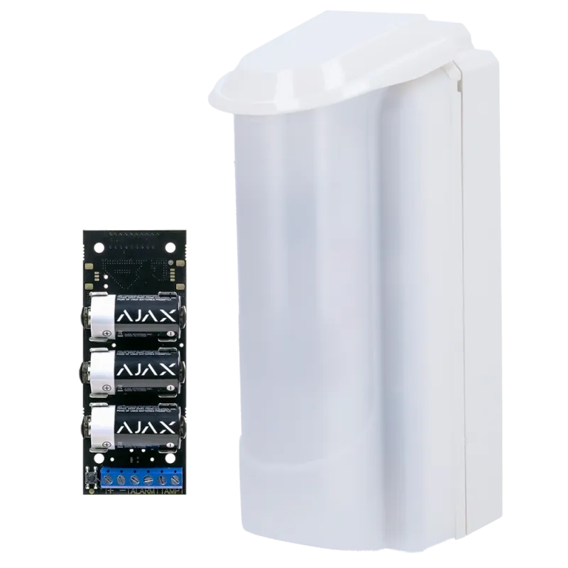 Detector exterior Duevi bajo consumo - Compatible con Ajax Transmitter (incluido) - Doble PIR y microondas (24 GHz) -... - Alarm