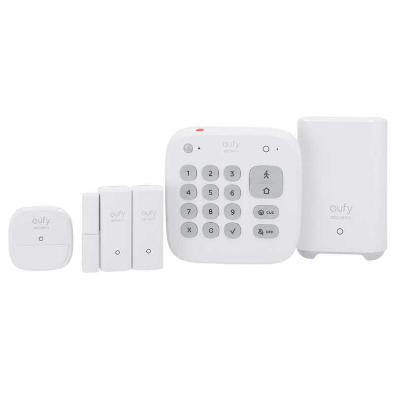 Kit de alarma Eufy by Anker - HomeBase WiFi/LAN/RF - Teclado independiente con batería - 2 sensores de apertura inalá...